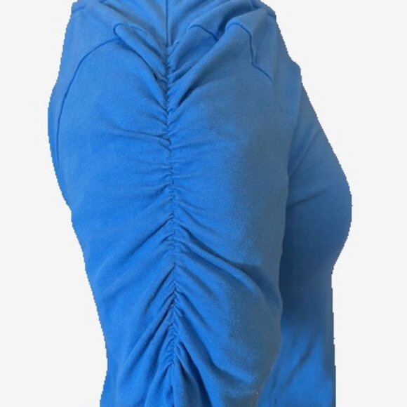 Blue Organic cotton Gathered short sleeve top - Picture 1 of 6